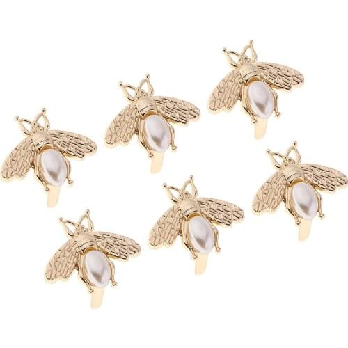 6X Metal Bee Shape Clasp Turn Lock Twist Lock For DIY Handbag Bag Purse Hardware Luggage Accessories, Gold Tone