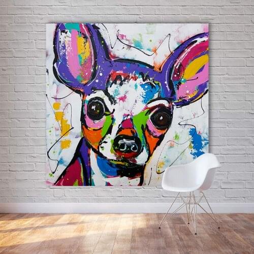 Watercolor Animal Canvas Oil Paintings Abstract Graffiti Dog Print Posters Modern Pop Wall Art Pictures Living Room Home Decor