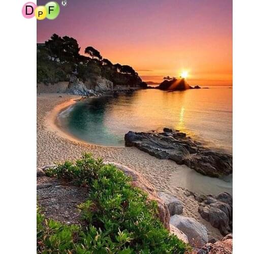 5D DIY full square/round Diamond mosaic diamond embroidery Landscape sea side embroidered Cross Stitch Home decoration Gift