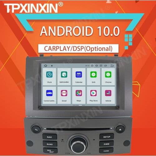 4+64G For Peugeot 407 2004-2010 Android 10.0 Screen Auto Tape Recorder Multimedia Audio video Player GPS Navigation HeadUnit