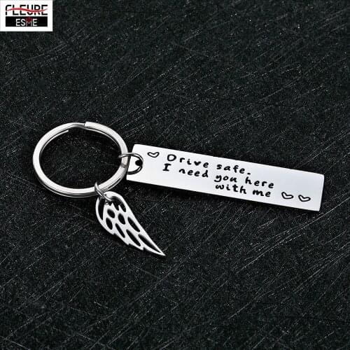 Key chain Keyring Engraved Drive Safe I Need You Here with Me for Lover Women Men Valentine Gifts Keychain
