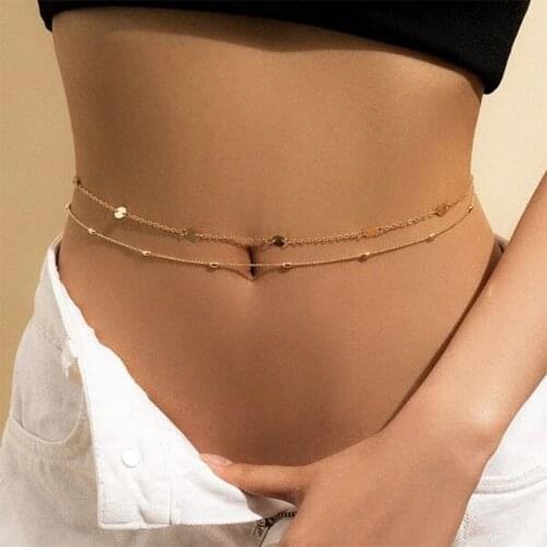 Sexy Belly Chains For Women Thin Beads Link Waist Chain Y2K Belt Body Jewelry Women Accessories Summer Fashion 2021 Bijoux Femme