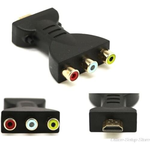 Black Composite AV Audio Video Adapter Converter HDMI-compatible Male to 3 RCA Female Gold-plated plug M03 21 Dropshipping