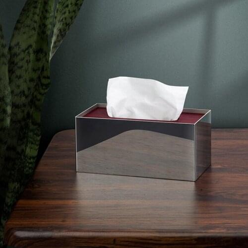 Коробка для салфеток Stainless Steel Tissue Boxes High-grade Tea Table Paper Box Living Room Light Luxury Household Decoration