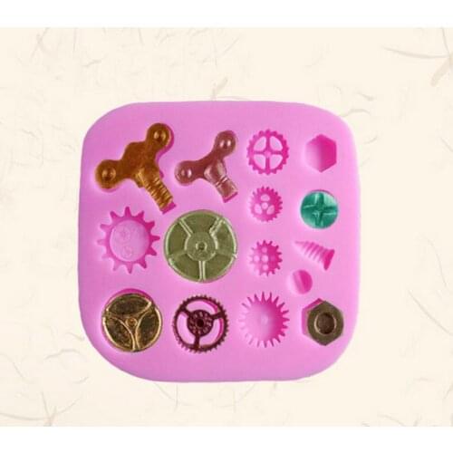 Kitchen DIY Creative 3D DIY Fondant Silicone Mold Gear Screw Fondant Cake Mold Silicone Mold Chocolate Cake Mold A1009
