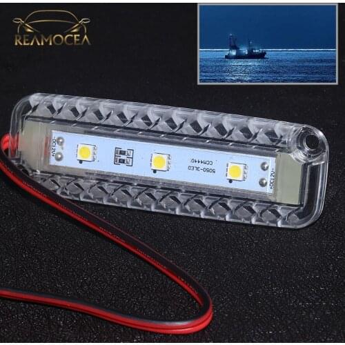 Reamocea 1Pc 12V Bright White Light ABS Night Storage Room Water Landscape Light Fishing Lamp for Marine Yacht Sailing Boat