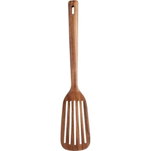 Teak Spatula Long Handle Non-Stick Drain Spatula Cookware Tableware Wooden Spatula Kitchen Tool