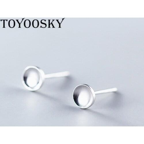 925 Sterling Silver Small Mini Concave Circle Earrings Ear Small Studs Birthday Accessories Jewelry