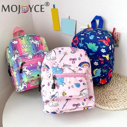 Fashion Girls Canvas Cartoon Printing Backpack Casual All-match Children Small Shoulder Crossbody Bag Portable Travel Knapacks