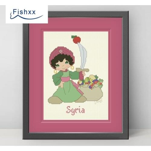 Fishxx Cross Stitch 14CT Kit European Style ChildrenS Bedroom Paintings H202 Fruit Bag Harvest Joy Hand Embroidery