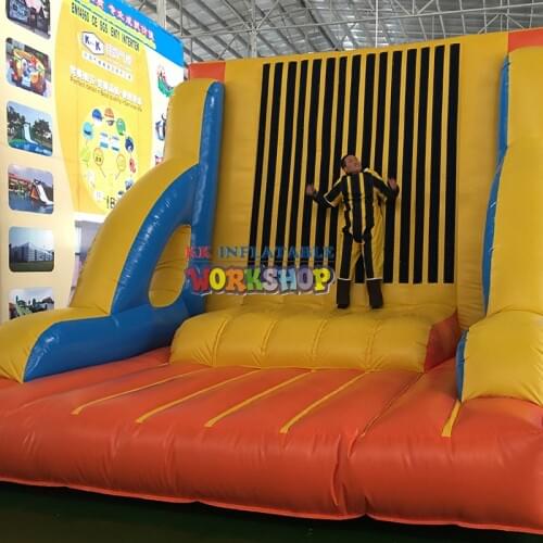 Inflatable Climbing Sticky Wall with Suit / Inflatable stick jumping wall for Kids