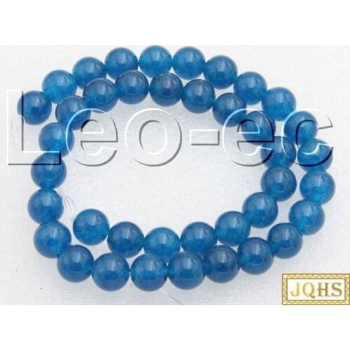 Natural 8mm blue Jades Stone Loose Beads for Jewelry Making Strand 15" v1411