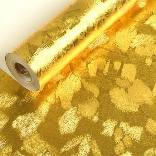Wellyu Golden yellow gold foil wallpaper ktv glitter living room ceiling ceiling new Chinese style Chinese style wallpaper