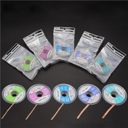 1.5M *1.5/2/2.5/3/3.5MM Low Residues Desoldering Braid Solder Remover Wick Wire Lead Cord Flux BGA Repair Tool