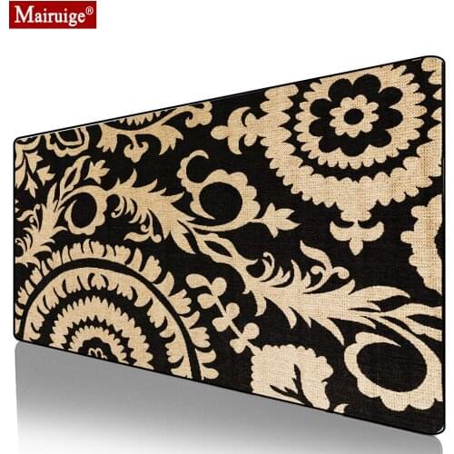Persian Rug Black Mouse Pad XXL Gamer Desk Mat Large Keyboard Pad Computer PC Gaming MousePad 900x400mm for Laptop Table Pads