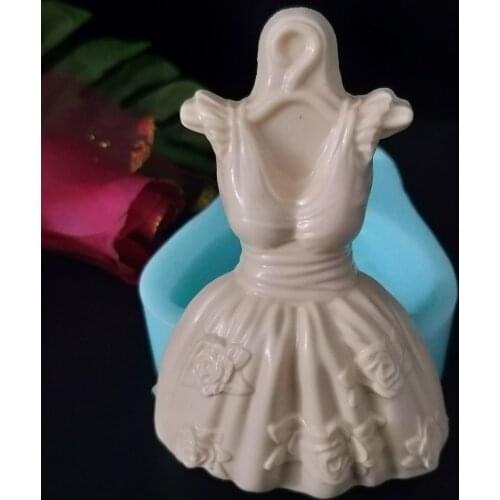 PRZY Silicone Soap Molds Dress Hanger DIY Handmade Soap Making Moulds Resin Clay Molds Womens Ballet Dress Rose Eco-friendly
