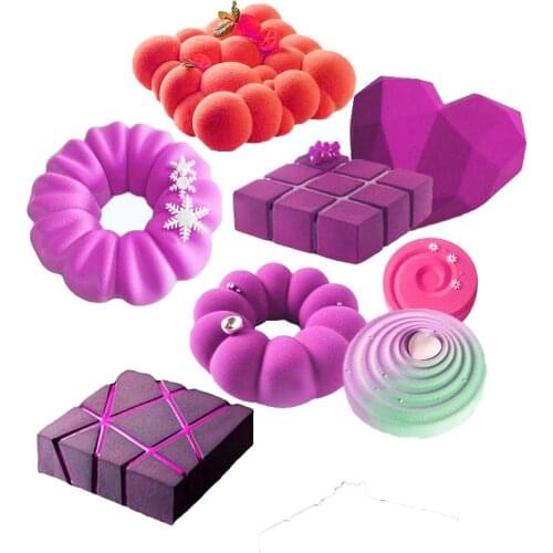SHENHONG Multiple Types Non-Stick Silicone Mold Cake Decorating Tools Party Mousse Dessert Baking Mould Pastry Kitchen Bakeware