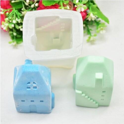 DIY hand-made Christmas small house scented candle silicone mold Car scented plaster decoration mold
