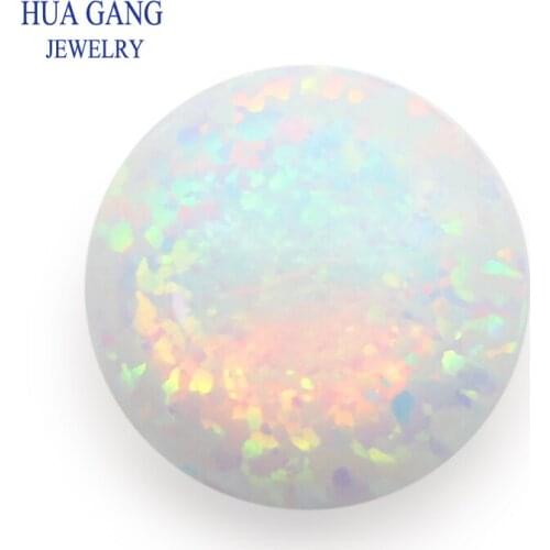 OP17 Opal Loose Stones Round Shape Base Cabochon Created Opal Beads Semi-Precious Stones For Jewelry Making 4mm-12mm
