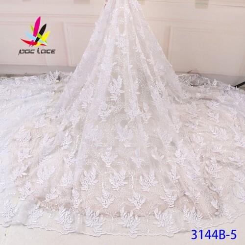 White Sequins Lace Tulle Mesh High Quality African French Wedding Dress Fabrics China Sequins Embroidery 2020 Latest Best Price