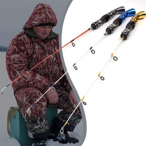 Winter Ice Fishing Rods Spinning Rod Glass Fiber Ice Hand Pole Ultra-light Detachable Casting Rod Rafting Fishing Accessories