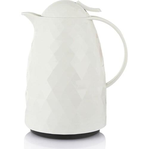 1 LT White Prism Push Lid Vacuum Flask