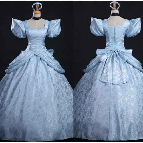 Anime Princess Cinderella Party Dress With Decorations Fancy Halloween Show Cosplay Costume Adult Women Ball Gown