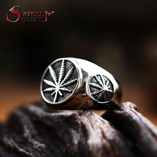 Vintage leaf stainless steel signet maple design ring fashion cool unique Goros Takahashi Feather Anniversary Gifts Jewelry