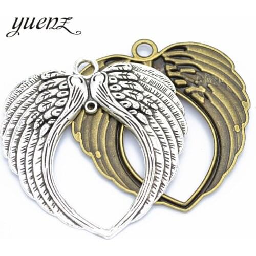 YuenZ 1 pcs Fashion Antique Angel Wings charms Metal Pendant Charms Necklace Jewelry Making 73*26mm D428