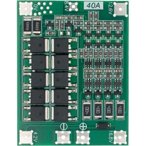 4S 40A 18650 Li-Ion Lithium Battery Charger BMS Board PCB Protection Module with Balance for Drill Motor 14.8V 16.8V Lipo Module