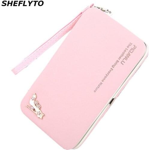 2020 Luxury Brand Phone Wallets Women PU Leather Clutch Wallets Female Hasp Long Coin Purses Money Bags Credit Card Holders Lady