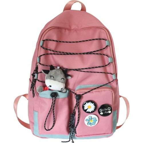 Ladies Rope Waterproof Backpack Cute Women Luxury School Bag Girl Book Kawaii Backpacks Nylon Student Female Bag Fashion Brand