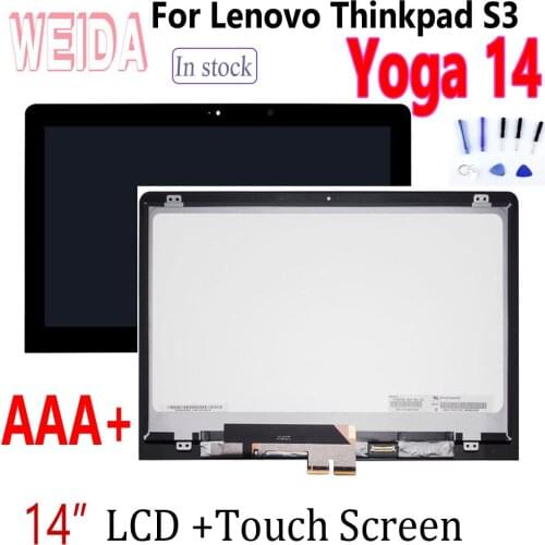 WEIDA Yoga 14 LCD For Lenovo ThinkPad S3 S3-14 LCD Display + Touch Screen Assembly Replacement Free Tool