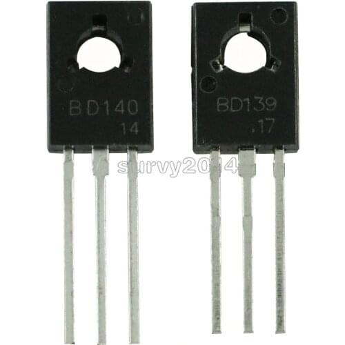 10PCS BD139 BD140 ( 5PCS BD139 + 5PCS BD140 ) TO126 TO-126 new voltage regulator IC