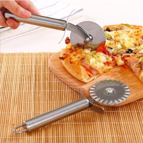 3 Styles Stainless Steel Pizza Wheels & Cutter Round Pizza divider & Knife Pastry Pasta Dough Kitchen Tools Baking Cutting Tools