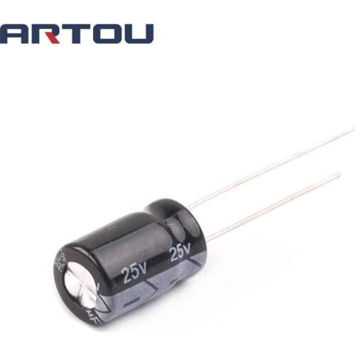 50PCS 25V 220UF 8*12mm Electrolytic Capacitor