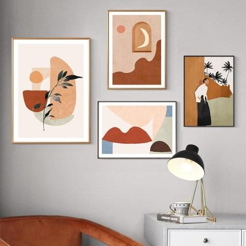 Abstract Still Plants Beige Life Canvas Paintings Gallery Posters Print Wall Art Pictures Living Room Interior Home Decor