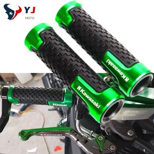 For KAWASAKI Motorcycle Accessories 7/8'' 22MM High Quality Universal Anti-Skid Smooth Rubber Hand End Grips Handle Bar