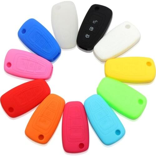 3 buttons Silicone Car Key Case Cover For Ford Focus 3 Mondeo MK3 Kuga Fiesta Escape Ecosport,Car Styling