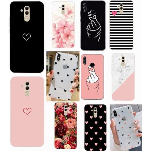 Case For Huawei P20 P30 Lite Pro Silicone Case For Huawei Mate 10 20 Lite P smart 2019 Honor 8X Nova 5T Clear Heart Back Cover