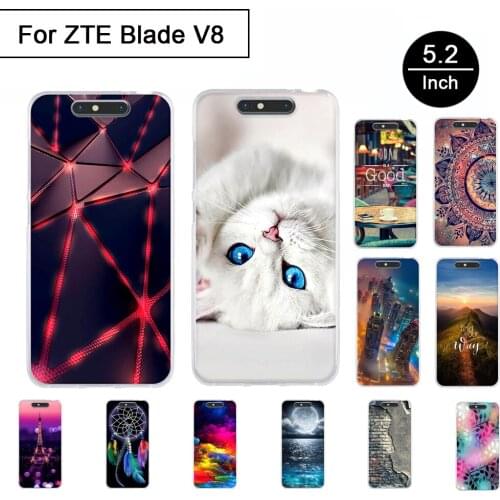 TPU Skin For ZTE Blade V8 5.2 inch Soft Silicon Case Back Phone Cover For ZTE Blade V8 Cases Cartoon Painted Pattern Cute Shells