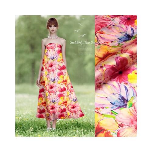 CNUM SO005 100% Silk Organza/Summer Flower/Anti-UV/Silk Fabric/Thickness:14mm Width:1.35m