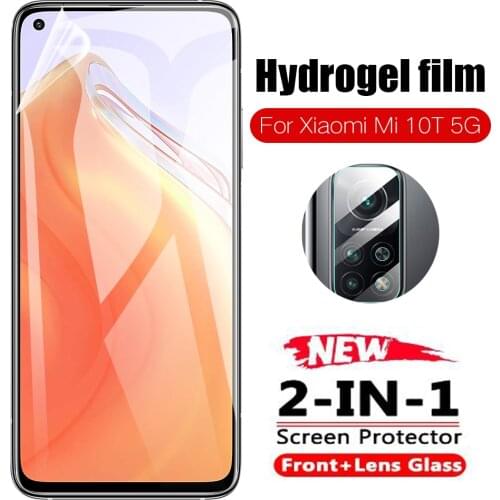 2 in 1 Hydraulic Film For Xiaomi Mi Note 10 Lite Ultra 10T 5G 10Lite Camera Lens Protective Film For Xiaomi Mi 10T 5G Front Film