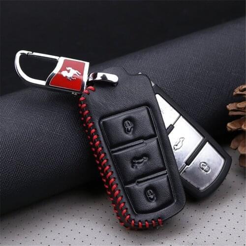 Leather Car Key Cover Case For Volkswagen Passat B6 B7 3C CC Maogotan R36 B5 B7L 2010 2011 2012 2013 2014 2015 Golf 4 5 6 7 MK7