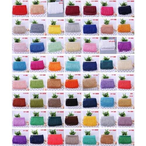 15cm width Polyester Dense Tassel Fringe Trimming Lace Latin stage dance skirt garments DIY Accessories ( colors part 1 ) IH40