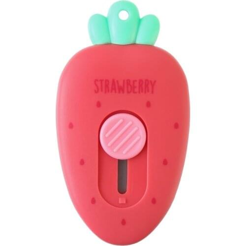 Mini Strawberry Utility Knife Cute Portable Paper Cutter DIY Art Handmade Knives Office School Paper Envelope Cutter Stationery