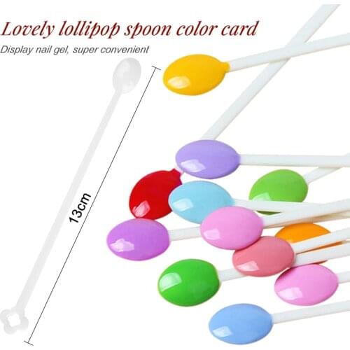 NAILCO UV Gel Varnish Display Spoon Color Chart False Display Tips Nail Art 50pcs/Pack UV Nail Tips Set Lot For Manicure Sticker
