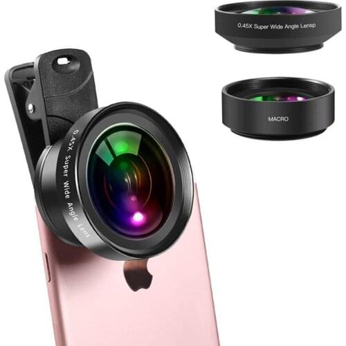 12.5X HD Mobile Phone Lens 0.45 Wide Angle Macro UV 2 In 1 Set External SLR Camera Tools for IPhone Huawei Honor 20