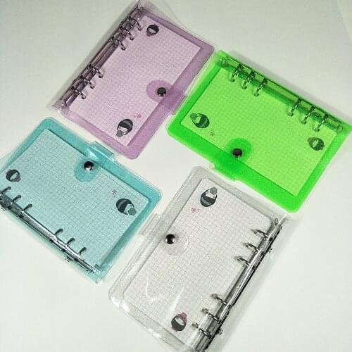 A5 A6 A7 PVC Notebook diary Cover Glitter Loose Leaf Ring Binder NoteBook Planner Clip