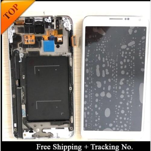 Tracking No. 100% tested IPS TFT For Samsung Note 3 LCD N9005 N900A Display LCD Screen Touch Digitizer Assembly with frame